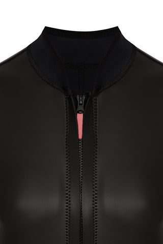product shot Sleeveless springsuit in black, detailed view