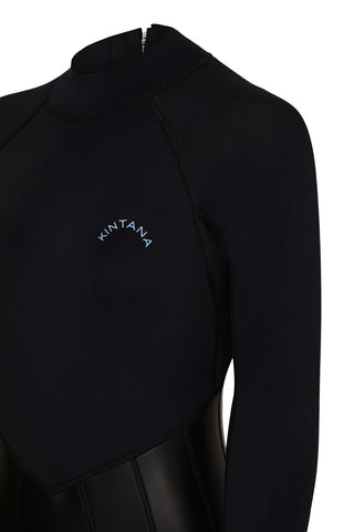 product shot of Longsleeve springsuit in black, side detail view