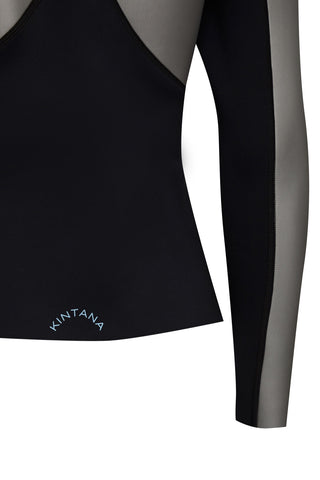 product shot metallic neoprene Waterjacket, detail back view