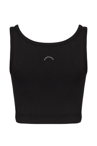 Super crop top back view - black